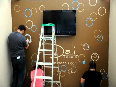 Dali wall decals circles and bubbles installation