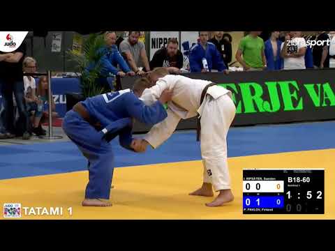 Nordic judo championship 2018 Patrick Pavlov - Isac Ripsäter 60kg
