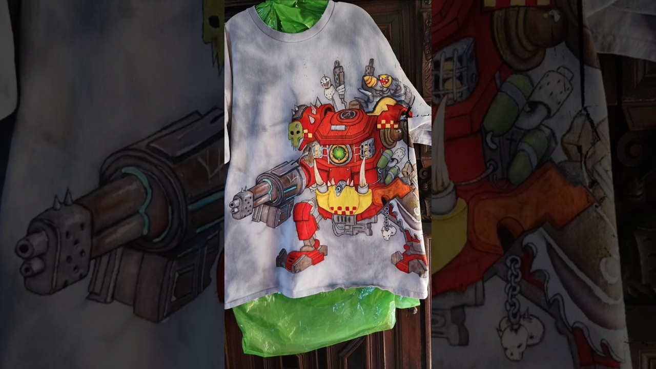 Painting Killa Kan 👕 #warhammer40k #orks40k #orks #spacemarine2 #orkide #batik #painting #ttrpg #orc