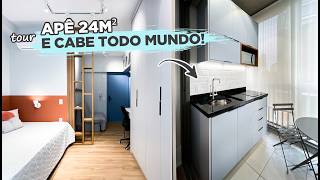 TOUR pelo STUDIO de 24M² com 5 LUGARES para DORMIR e DICAS para ECONOMIZAR | Gaby Garciia