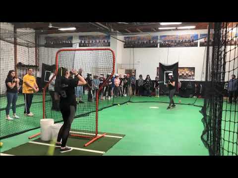 Wareham Girls Softball players take turns batting at Selection Day