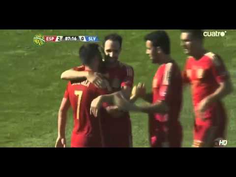 David Villa 2nd Goal Spain vs El Salvador 2-0 HD 08-06-2014