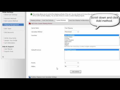 How to create a custom shipping method in Pinnacle Cart