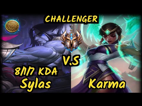 DoRun (SYLAS) vs KARMA - 8/1/7 KDA TOP CHALLENGER GAMEPLAY - KR
