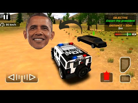 Policeman Firefighter ESCORT OBAMA OffRoad car Accident - Ambulance Simulator -  Android Gameplay