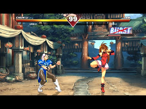 Jam Kuradoberi Vs Chun Li - Guilty Gear-X-Street Fighter (Arcade/90s)
