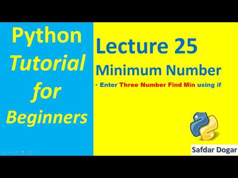 Learn Find Minimum Number using Simple IF Statement in Python | Python ...