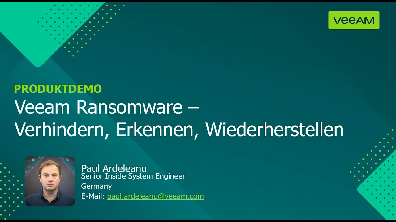 Veeam Backup & Replication: Ransomware – Verhindern, Erkennen, Wiederherstellen  video