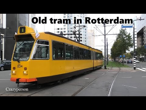 Oude Düwag ZGT en RET Tram bij Weena en Rotterdam Centraal