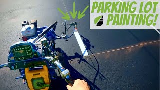 Repainting A Church Parking Lot from start to finish - 1 Hour POV of Striper