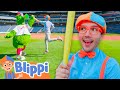 Blippi Hits A Home Run Blippi Moonbug Kids Learning Corner