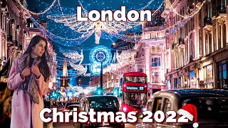 London 🇬🇧 Christmas 🎄 Walking Tour 4K HDR 60fps