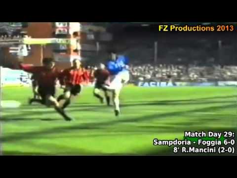 Serie A 1993-1994, day 29 Sampdoria - Foggia 6-0 (R.Mancini 1st goal)
