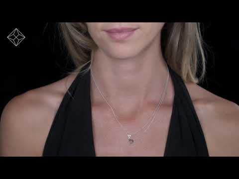 Stellato Collection Duo Triangles Diamond Necklace in 9K White Gold - D3545