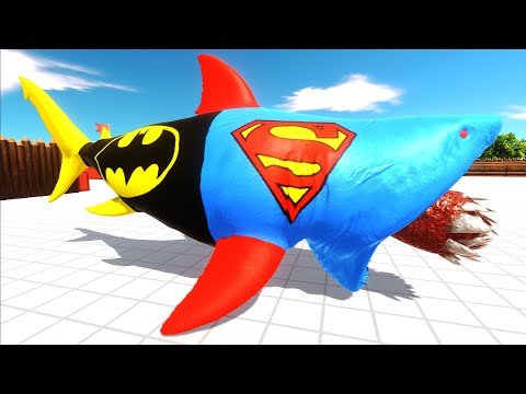 DEATH RUN FORT VS SUPER BATMAN MEGALODON - Animal Revolt Battle Simulator