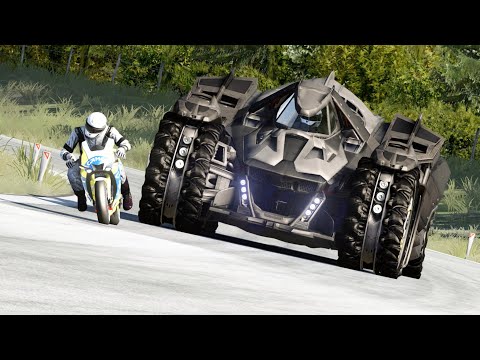 Yamaha R1M vs Batman Arkham Knight vs Batmobile Justice League vs Hypercars at Old SPA