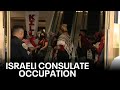 Protesters take over Israeli Consulate lobby