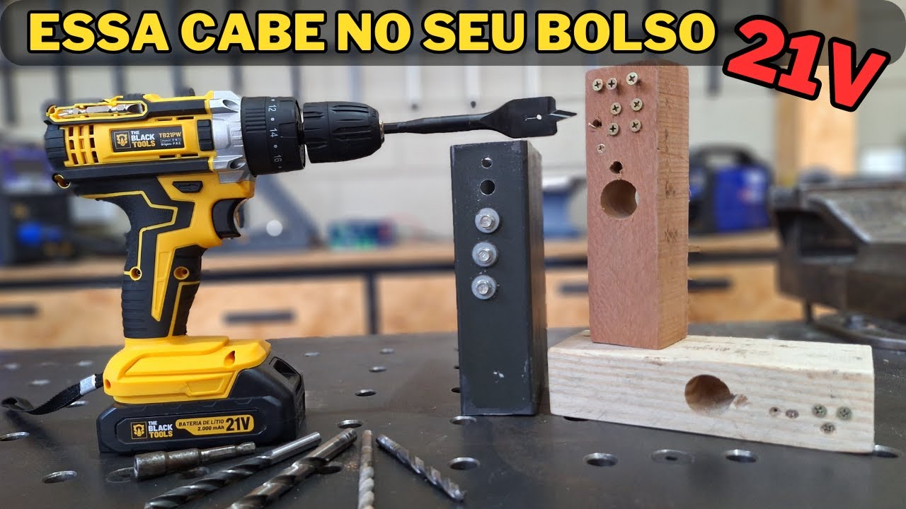 Furadeira Parafusadeira TB21PW de 21v da The Black Tools - Review & Teste