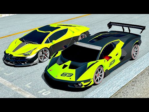 Lamborghini Essenza SCV12 vs Lamborghini Scorpion Concept at Top Gear Track