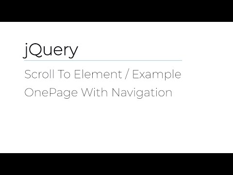jQuery - Scroll To Element / Example OnePage With Navigation
