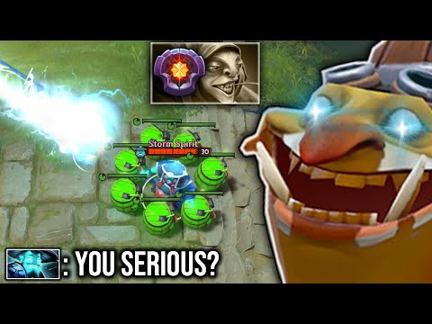 The Storm Spirit jump in the wrong side - WTF 6MINS RAGE BUYBACK!! POS5 Techies Bullying Enemy