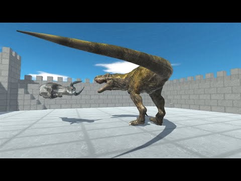 UPDATED T-REX in Brick Castle vs ALL UNITS Animal Revolt Battle Simulator