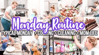 CLEAN WITH ME TYPICAL MONDAY CLEANING ROUTINE | MOM LIFE CLEANING MOTIVATION | HAPPY HOMEMAKING