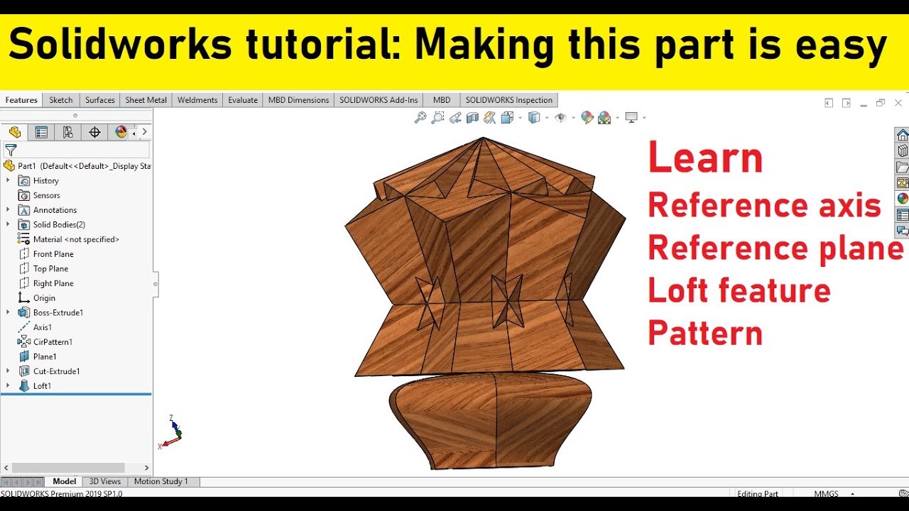 Solidworks advanced tutorials 124 | Working with Loft & Reference geometry