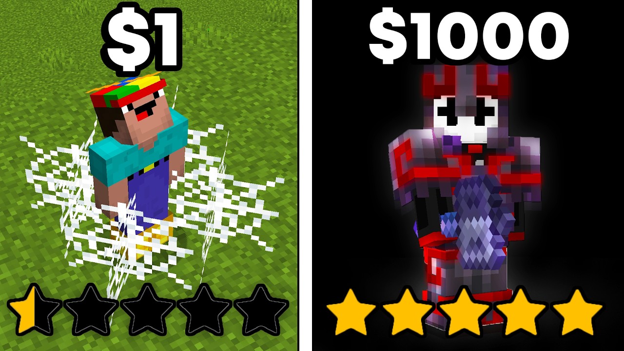 $1 Vs $1000 Minecraft Coach