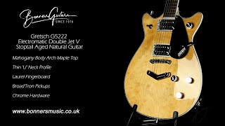 Video thumbnail for Gretsch G5222 Electromatic Double Jet V Stoptail Aged Natural Guitar | Bonners Guitar Store by Bonners Guitar Store