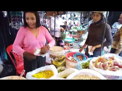 A Walk Around Phsar Kraom - Inside Chhbar Ampov Market - Amazing Food Tour