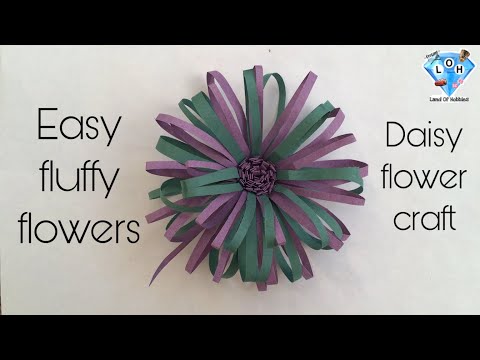 Fluffy paper flowers | Daisy flower crafts | Land of hobbies