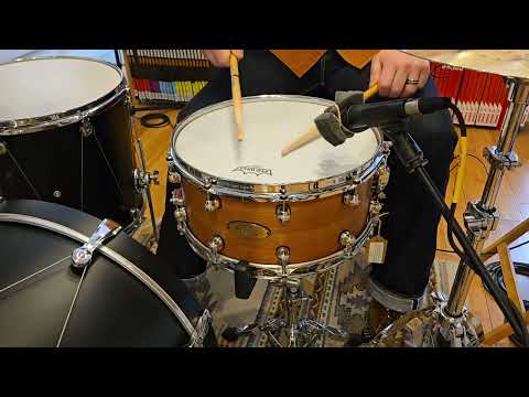 Snares - Pearl 6.5x14 Music City Custom Solid Cherry Snare Drum (Natural Hand Rubbed Finish) image 9