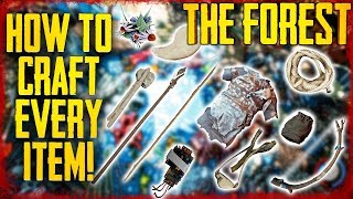 HOW TO CRAFT EVERY ITEM IN THE FOREST! PS4 & PC