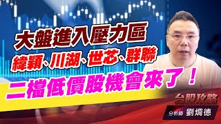 大盤進入壓力區，緯穎、川湖、世芯、群聯，二檔低價股機會來了！｜台股攻略｜劉烱德 (圖)
