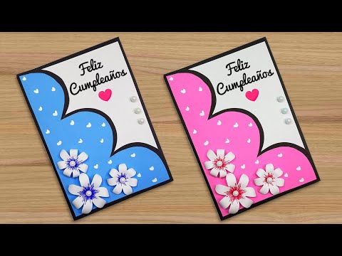 🌺Hermosa idea de tarjeta hecha a mano🌺 Tarjeta de cumpleaños 😍Beautiful Handmade Birthday card🌹