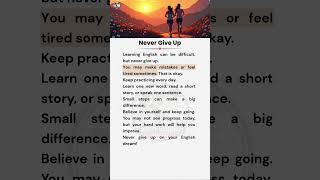 Never Give Up 💪✨ | Keep Going, Keep Growing | English Motivation | #easyenglish #englishforbeginners