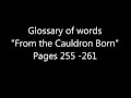 Glossary Of Words From From The Cauldron Born