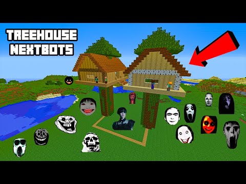 SURVIVAL TREE HOUSE PART 4 WITH 100 NEXTBOTS in Minecraft - Gameplay - Coffin Meme