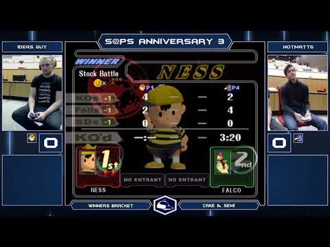 Anniversary 3 Melee Singles - Ideas Guy (Ness/Mario) vs NotMattG (Falco) - Winners Bracket