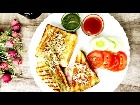 Bombay Grilled Sandwich recipe/Bombay Grilled Cheese Sandwich/Vegetable Grilled Sandwich/Street Food
