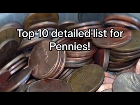 Top 10 detailed list for Pennies!!! #valuablecoins #coinsworthmoney #penny #coin #money