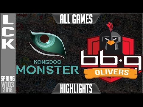 KDM vs BBQ Highlights ALL GAMES | LCK Spring 2018 S8 W1D3 | Kongdoo Monster vs BBQ Olivers