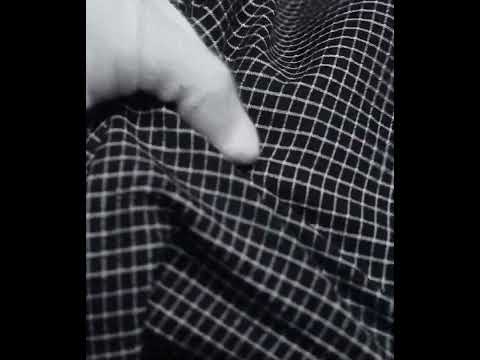 Check Black & White Pure Cotton 116 GSM Handwoven Fabric — video