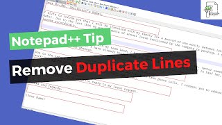 How To Remove Duplicate Lines with Notepad++