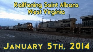 preview picture of video 'Train Meet and Superliners: Railfanning Saint Albans, West Virginia on January 5th, 2014'