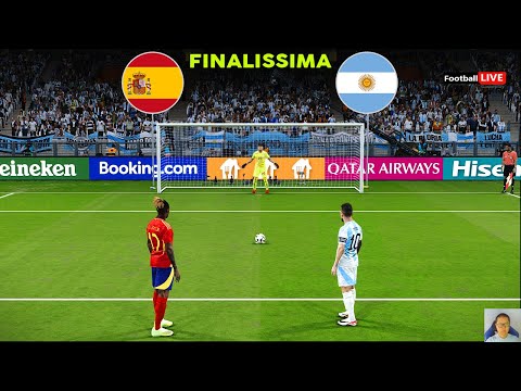 SPAIN Vs ARGENTINA - Penalty Shootout | FINALISSIMA 2024 | Messi vs Yamal | PES Gameplay