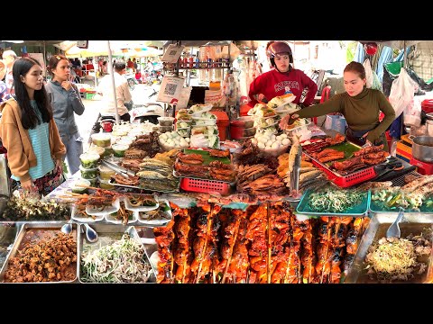 Incredible! Cambodian Street Food Tour 2025 - Very Delicious Grilled Frogs, Chicken, Pork & More