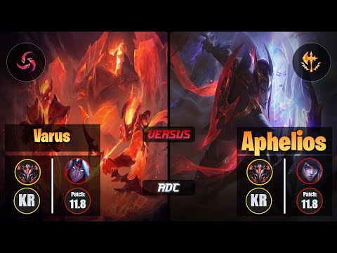 GrandMaster VARUS [Hail of Blades] (ADC) VS  APHELIOS - Grandmaster KR Patch 11.8