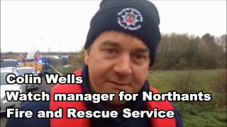 Northants fire service rescue pregnant horse from River Nene